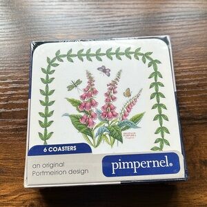 NWT Botanic Garden pimpernel Portmerion design 6 coasters.